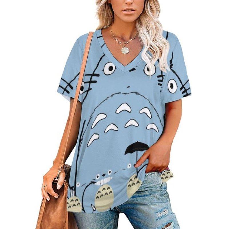 Fashion Women's Top Flowers Print T-shirt Short Sleeve Casual V-neck Tee 5xl Summer Female Holiday Oversized Women Pullover
