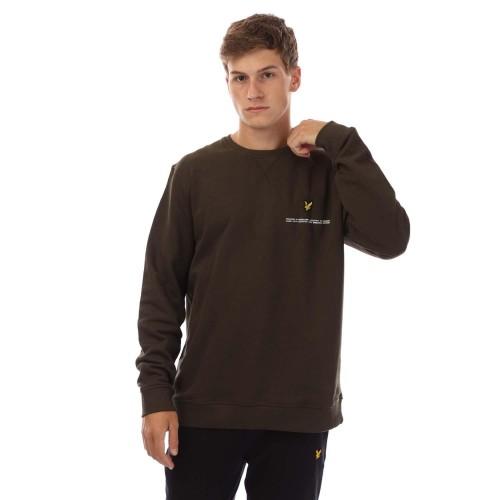 Lyle & Scott Mens Printed Organic Crew Neck Sweatshirt