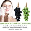 Handmade Grape Cluster Soap Botanical Cleansing Soap Bar Gentle Nourishing Grape Seeds Oil Soap with Hanging Rope