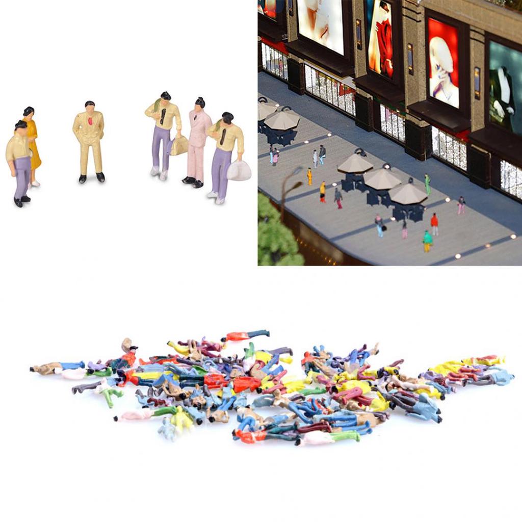 100 шт. 1: 100 макет здания окрашенная модель люди рисунок миниатюрный декор сцены
