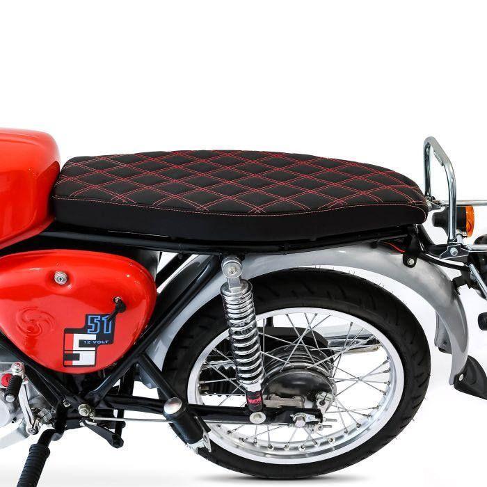 Selle Gel - Craftride VSG6 - Confort supérieur - Simson S50 S51 S70 - Similicuir résistant