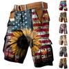 Мужские рабочие шорты с принтом Дня независимости и несколькими карманами