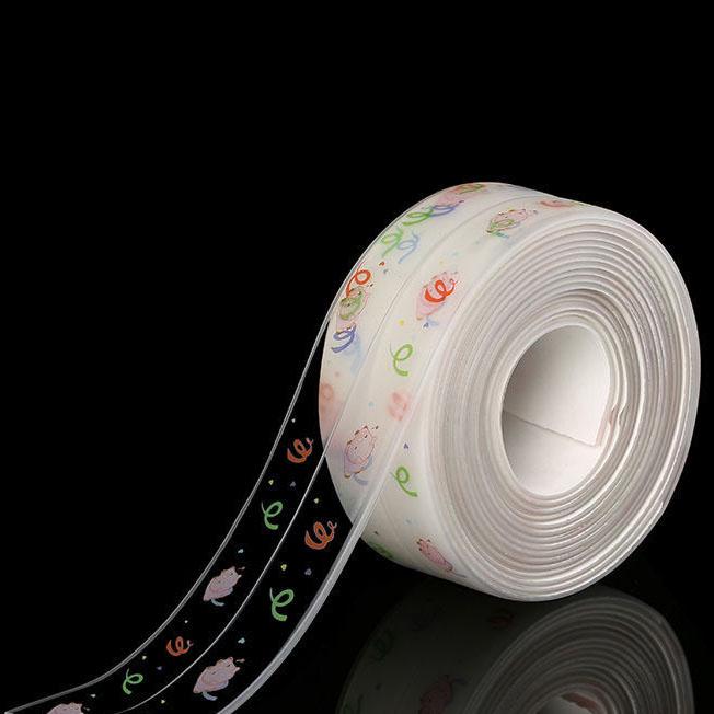 Прозрачный самоклеящийся водостойкий стикер на стену с принтом для ванной комнаты, кухонной раковины, уплотнительной ленты для ванны