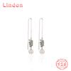 Линдон стерлингового серебра 925 пробы синтетический жемчуг серьги серьги-капли для женщин подарки на свадьбу