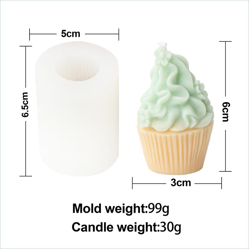 3D Cup Cake Ice Cream Cream Muffin Silicone Candle Mold DIY Muffin Birthday Gift Bedroom Diffused Stone Wedding Home Decoration