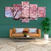 5 шт. Холст Настенные Искусства Постер Картина Цветок Сакура Модульная Печать Изображений Домашний Декор Для Гостиной Произведение Искусства