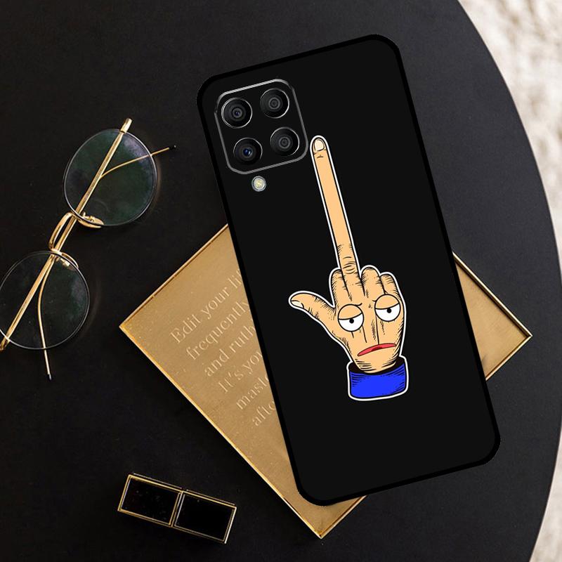 Cartoon Middle Finger For Samsung Galaxy M12 M13 M14 M15 M35 M55 M34 M54 M33 M53 M21 M31 M11 M32 M52 M06 M16 Case