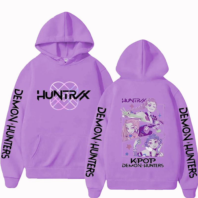 Anime K-Pop Demon Hunters Hoodie Harajuku Hip Hop Pullover Tops Sweatshirt Gift for Women Men