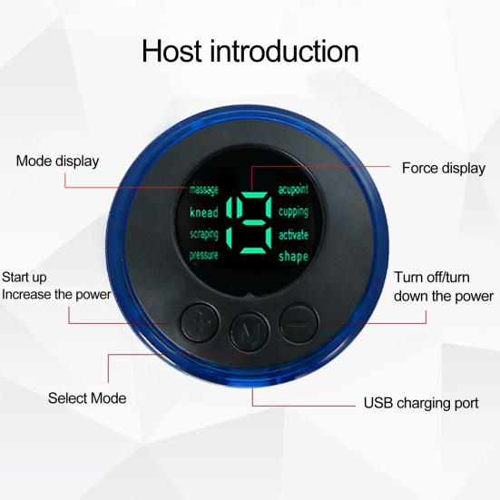 Мини-массажер для мышц и тела, 19 скоростей, 8 режимов, устройство для ухода за талией и шеей, для снятия боли, релаксации всего тела, шейный массажный патч