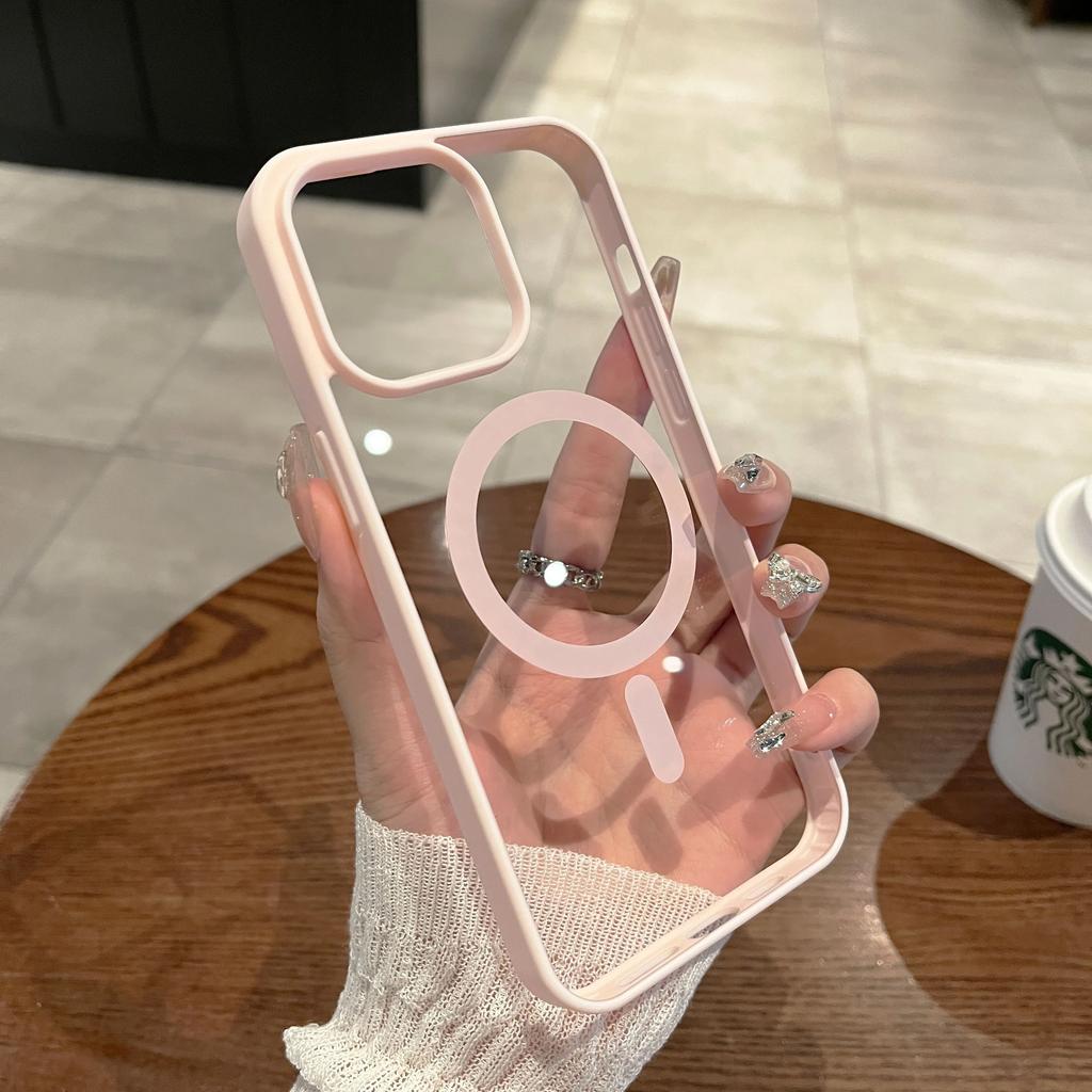 Роскошный Прозрачный Чехол с Беспроводной Зарядкой Magsafe Для iPhone 17 16 15 14 13 12 11 Pro Max Plus Магнитный Бампер Чехлы Обложка