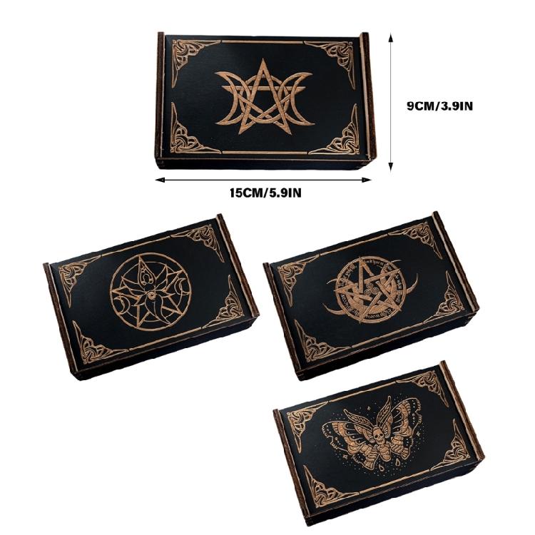 Push Pull Tarot Cards Box Wood Storage Case Portable Card Container Divination Storage Box Card Container Easy to Carry