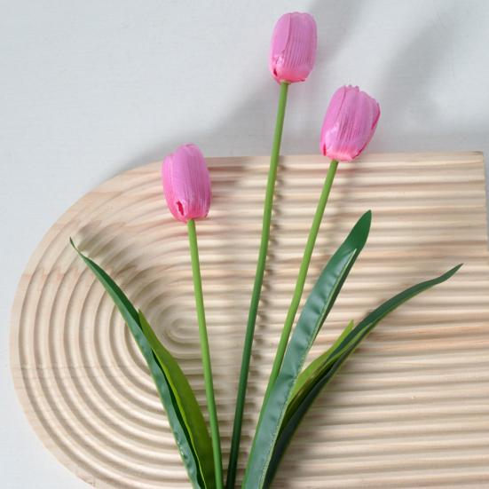 Искусственные Цветы 3-главный Шелковый Букет Тюльпанов с Гибким Железным Стеблем Искусственная Цветочная Композиция Свадебные Украшения Реквизит для Фотосъемки