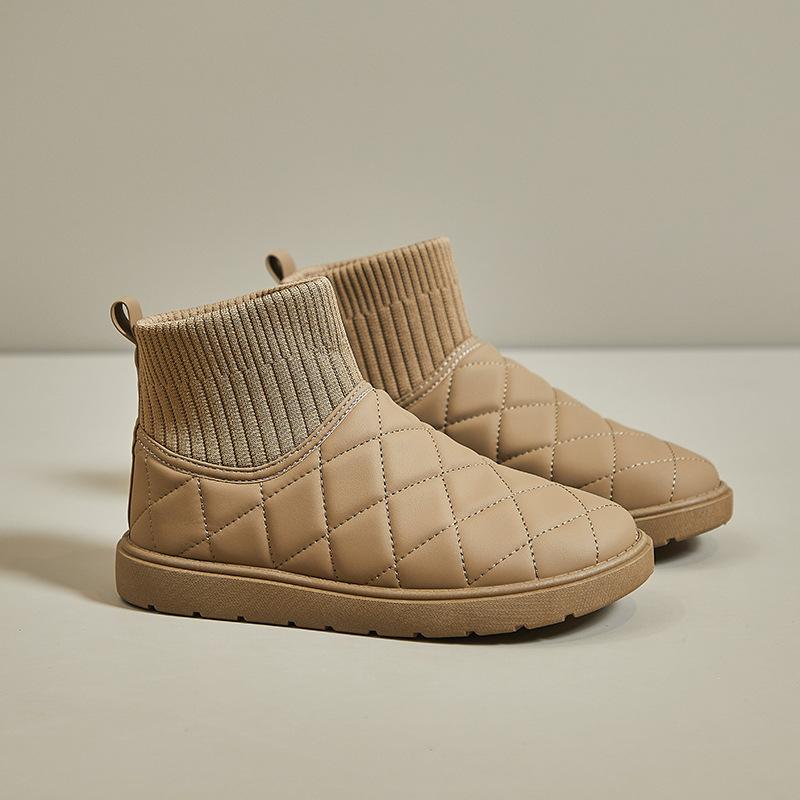 Fashion Snow Boots Women's Velvet Thickening 2024 New Winter Fashion Short-tube Slip-on Warm Bread Cotton Shoes Winter Boots