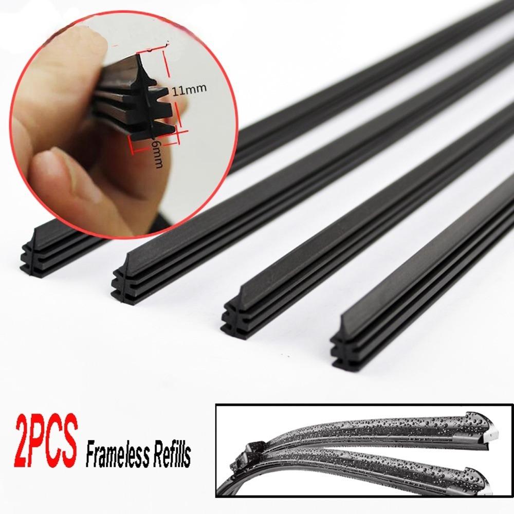 2Pcs/1Pcs Universal  Auto Vehicle Insert Soft Rubber Strip Refill For Frameless Wiper Blades 6mm 26" 24" Car Accessories
