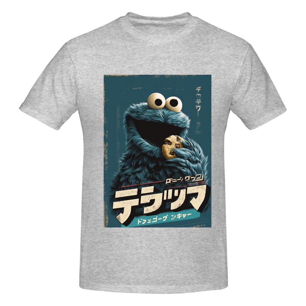 Vintage Blue Cookie Monster Travel Tshirt Niche Sweet Cool Sweatabsorbing And Quickdrying Tees