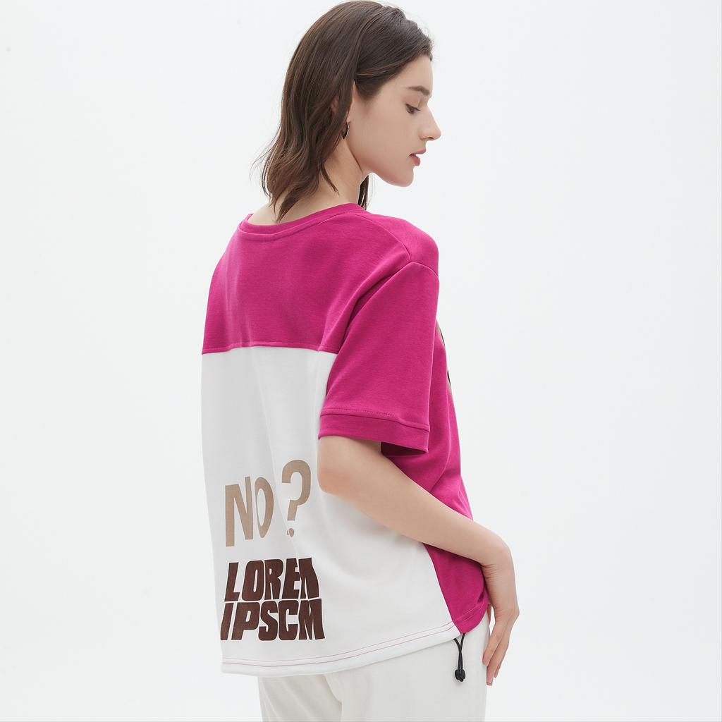 Dimanaf 2025 Летняя футболка женская с принтом букв, асимметричная, с коротким рукавом, свободная, белая, черная