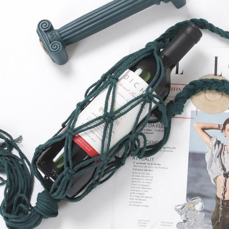 Держатель для винной бутылки в стиле макраме, сумка-тоут в стиле бохо, декор для подвешивания бутылок, акцент интерьера