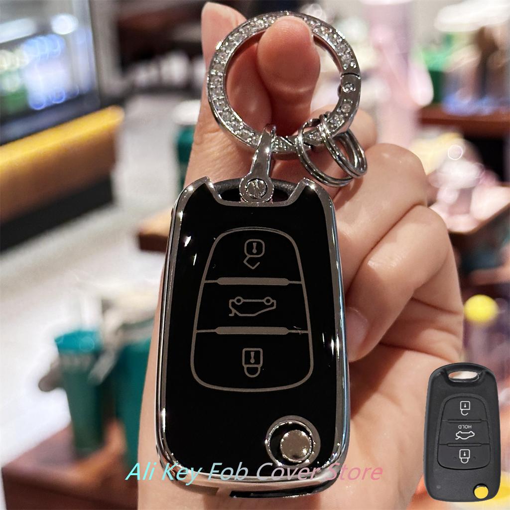 Key Fob Cover with Keychain Lanyard for Hyundai I10 I20 Ix20 I30 Ix35 for Kia Ceed Soul Sportage Venga