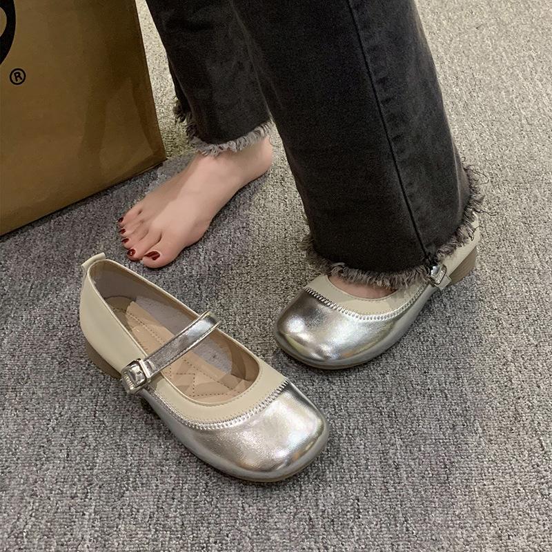 2024 новые туфли Xiaoxiangfeng Mary Jane женские мягкие подошвы не утомляют ноги, сказочно нежные цвета, соответствующие слову со светлым ртом одинарные туфли