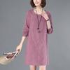 Платье мини женское 2024 весна/осень корейское свободное повседневное из хлопка и льна