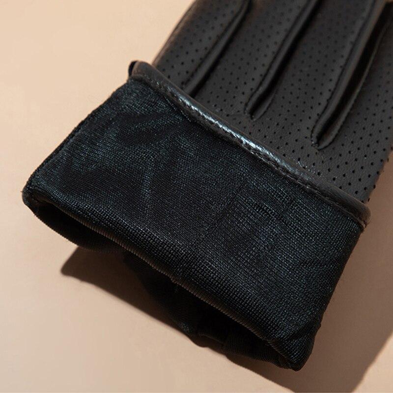 Перчатки из 100% натуральной овчины, мужские перчатки для вождения, тонкие дышащие мужские варежки с сенсорным экраном