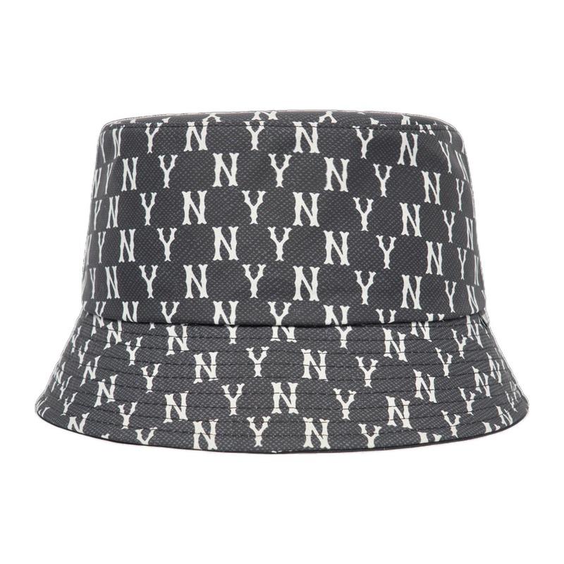 MLB New York Yankees Large Logo Print Double-Sided Polyester Bucket Hat Unisex Couple Style Black 3AHTM022N-50BKS