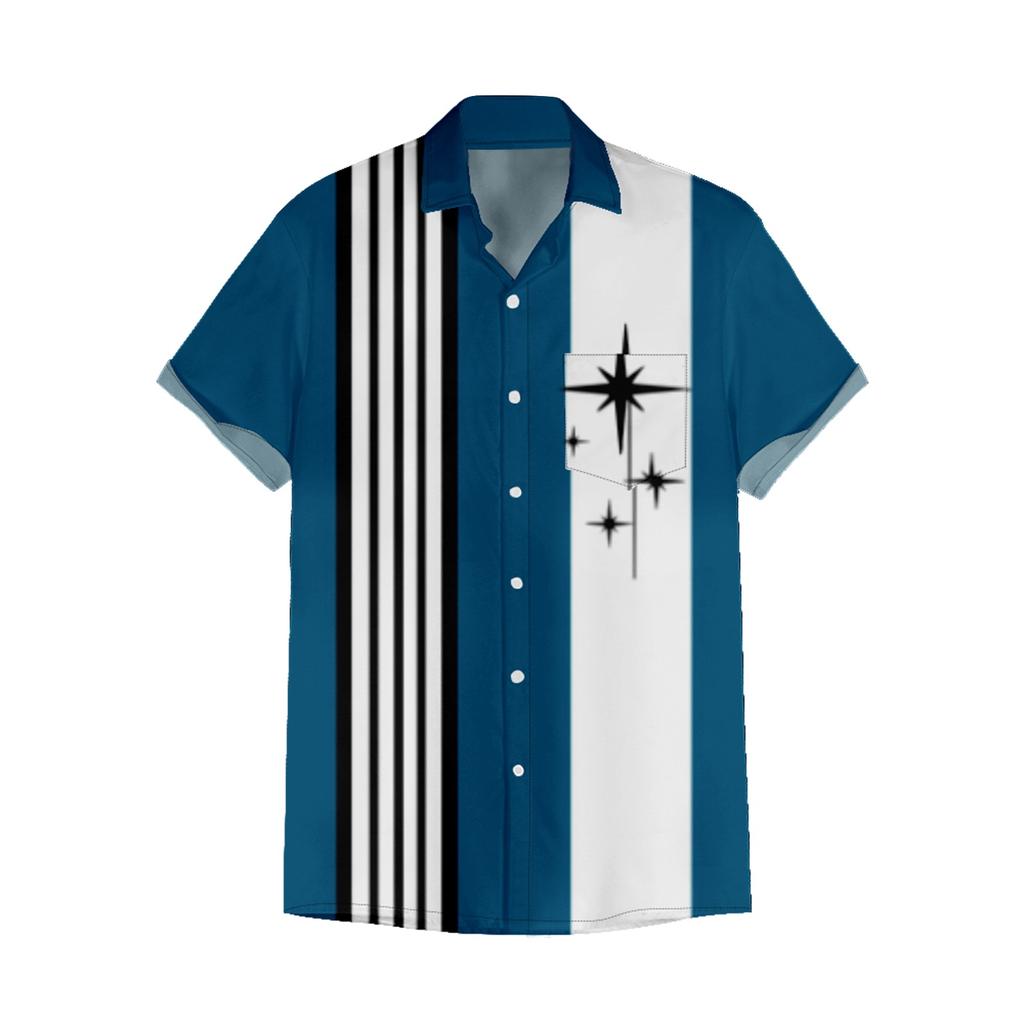 Мужские гавайские рубашки с короткими рукавами и пуговицами с принтом. Мужские повседневные модные рубашки с короткими рукавами.