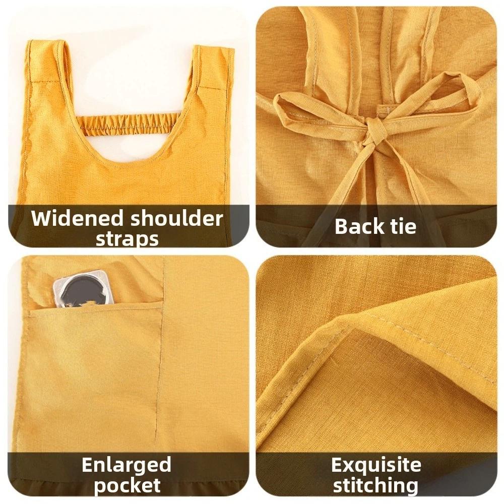 with Pocket Cooking Apron Stain-Resistant Baking Apron Portable Kitchen Apron BBQ