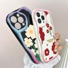 Cute Cartoon Pattern Cream Texture Casing Wavy Edge Soft Silicone Cover Phone Case for Huawei Honor Infinix Tecno iPhone