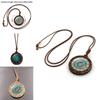 Retro Crystal Pendant Necklace With Mandala Design Brown Wax Rope Elegant Fashion Accessory For All Genders