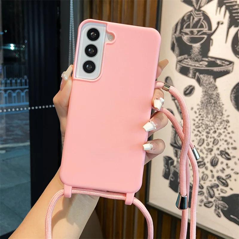 Мягкий чехол-кроссбоди для телефона Samsung Galaxy S25 Ultra S22 S21 Plus S24 S23 FE A16 A06 A55 A35 A25 A15 A05 A05S A54 A34 5G