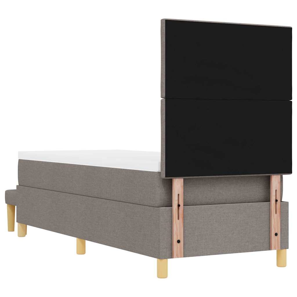 Box Spring Bed with Headboard Taupe 200 x 80 cm Fabric