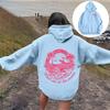 Cross border e-commerce new version European size women's off shoulder sleeve thread Chasing Sunsets brand series printed hoodie