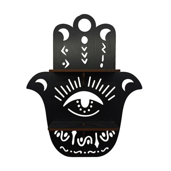 Деревянная настенная полка для Хэллоуина, черная кошка, дерево, бабочка, вырез, настенная полка для хранения, настенное художественное украшение для домашнего декора