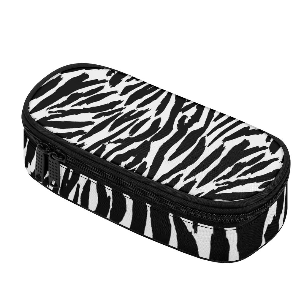 Pencil Case Organized Storage 300D Polyester Zipper Closure with Mesh Pocket Removable Divider and Pen Slots for Daily School Use