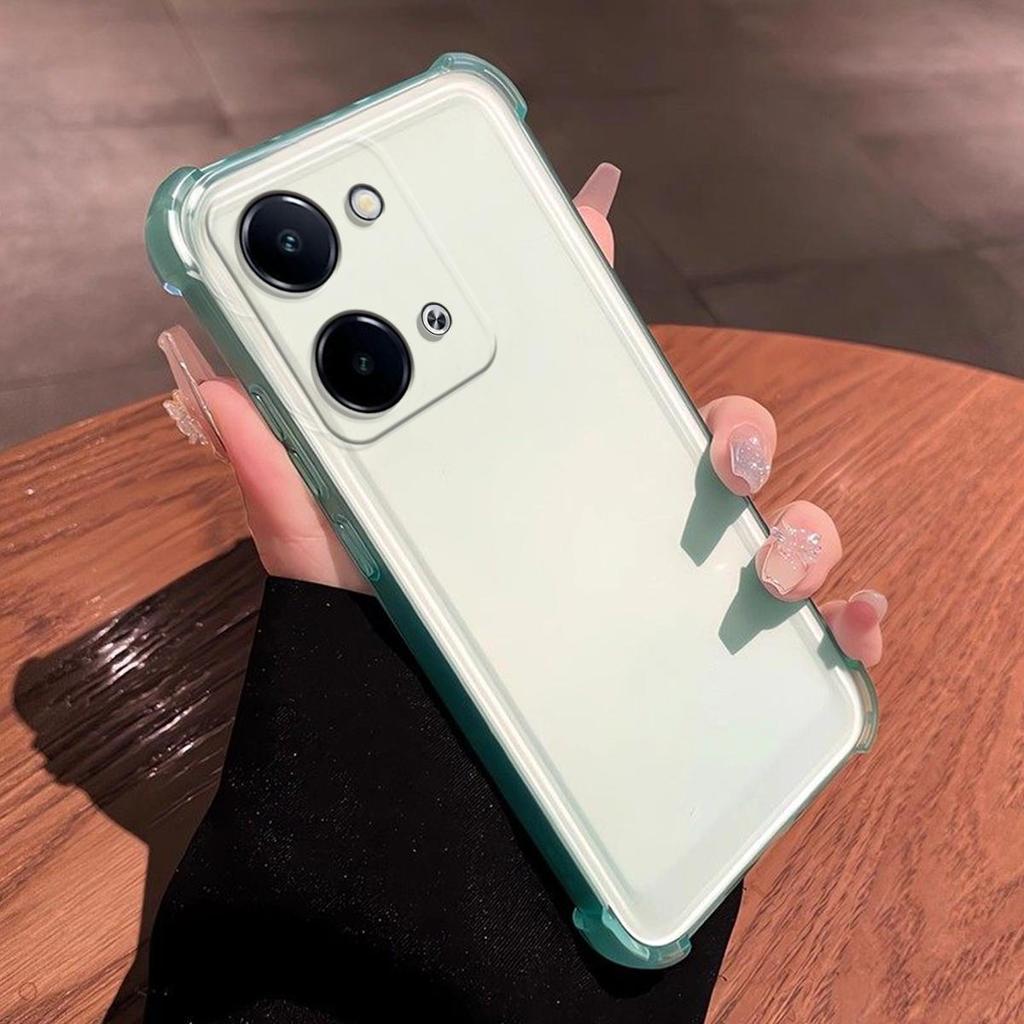 Чехол для Vivo Y28 4G Ударопрочный Бампер с Подушками Безопасности Матовый Полупрозрачный Чехол