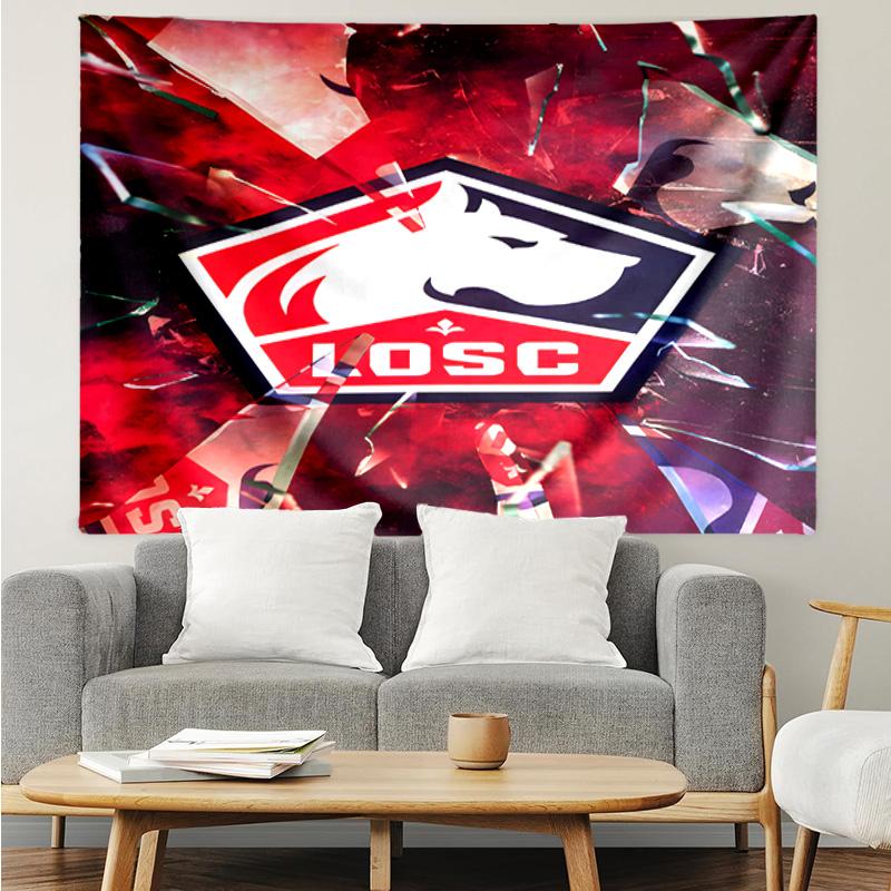 Losc Football Crest Tapestry, Unique Design Tapestry, Suitable for Bedroom,Livingroom, Playroom,Heartwarming Fan Holiday Gifts