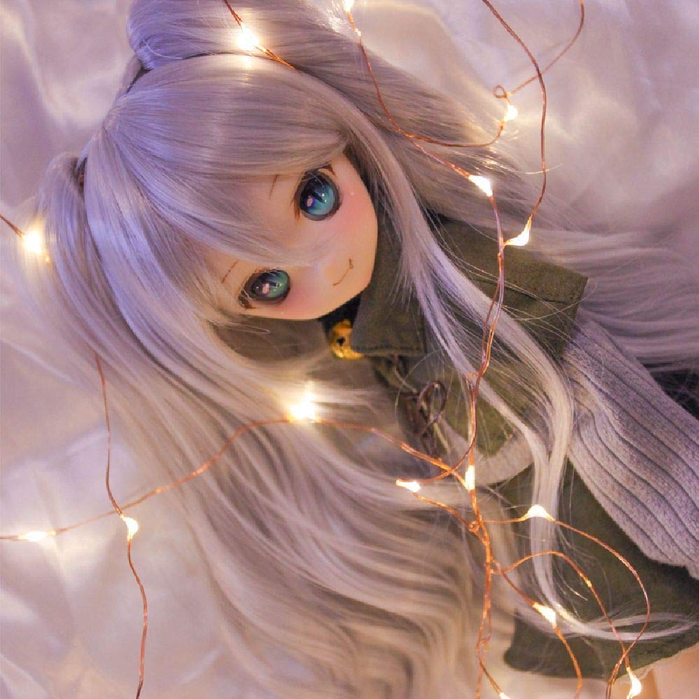 Кукла YR EARTH Милый кудрявый S199 термостойкий парик, 8-9 дюймов, волосы, укладываемый, масштаб 1/3, BJD, DD, MDD, (Жемчужно-серый)