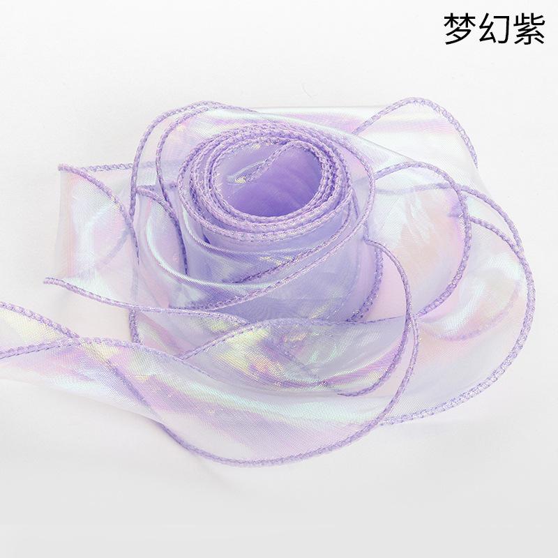 4cmx10 Yards Shiny Iridescent Ribbon, DIY Floral Bouquet Cake Gift Wrapping Decorative Color Ribbon
