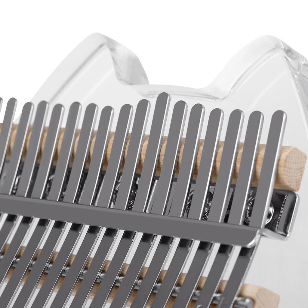 17-tone Acrylic Kalimba Thumb Piano Transparent Speaker Finger Piano Portable Musical Instrument with Study Instruction