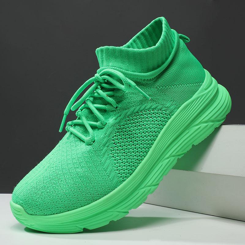Летние мужские высокие носки кроссовки обувь новые сетчатые модные беговые легкие на толстой подошве на шнуровке повседневные мужские спортивные туфли