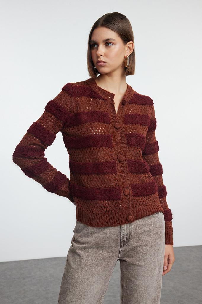 Женский элегантный кардиган, бордовый пиджак с цветными блоками, трикотаж, кардиган