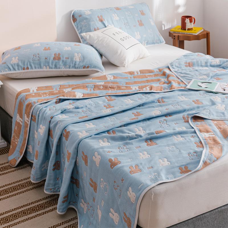 New Pure Cotton Six Layer Gauze Towel, Duvet Sheet, Double Air Conditioning Blanket, Annual All Cotton Sofa Towel, Seasonal Lunch Break Blanket