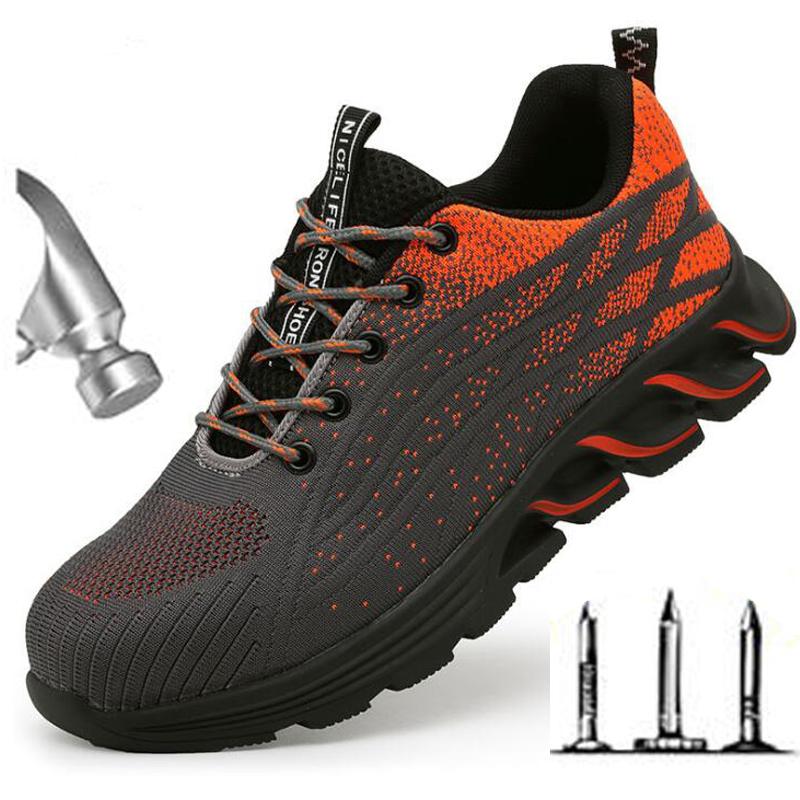 Новые мужские защитные ботинки, легкие рабочие ботинки со стальным носком, противоударные, дышащие сетчатые кроссовки, промышленные ботинки H537