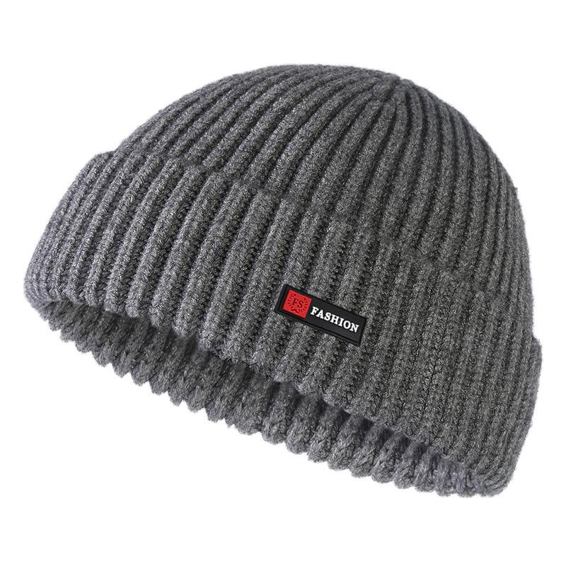 Autumn and winter solid color knitted hat men's warm wool hat, women's pullover hat landlord hat ins street trendy hat melon fur hat