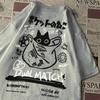 Kawaii Male Female Cartoon T-Shirts 2024 Summer Harajuku Cat Printed Short Sleeve Tees Couple Streetwear Loose Clothes Y2K Tops