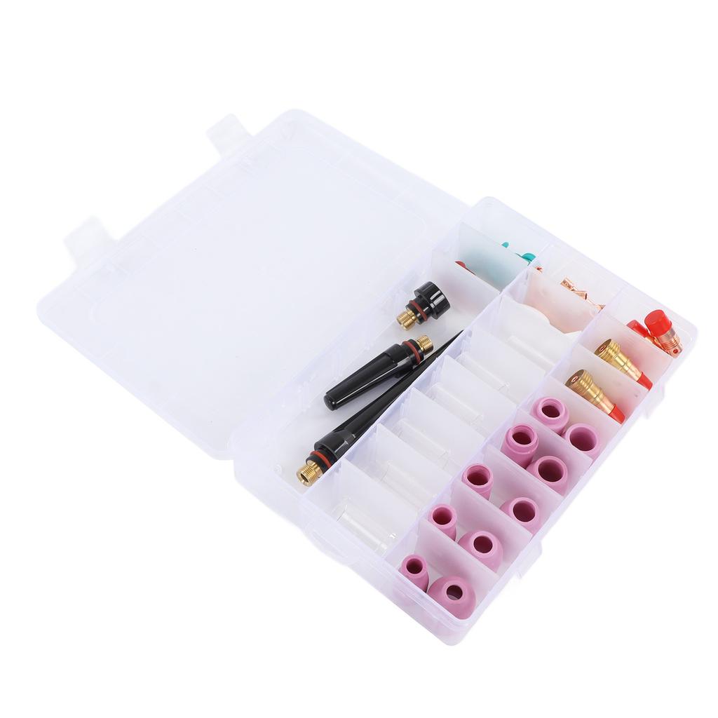 Набор принадлежностей для сварки TIG из 55 предметов, стеклянный соединительный стакан, зажим для электрода, передняя крышка из ПТФЭ для WP 17 18