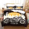 Motorcycle Duvet Cover Set Dirt Bike Extreme Sports Theme for Boy Girl Motocross Racer Polyester Bedding Set King Queen Size