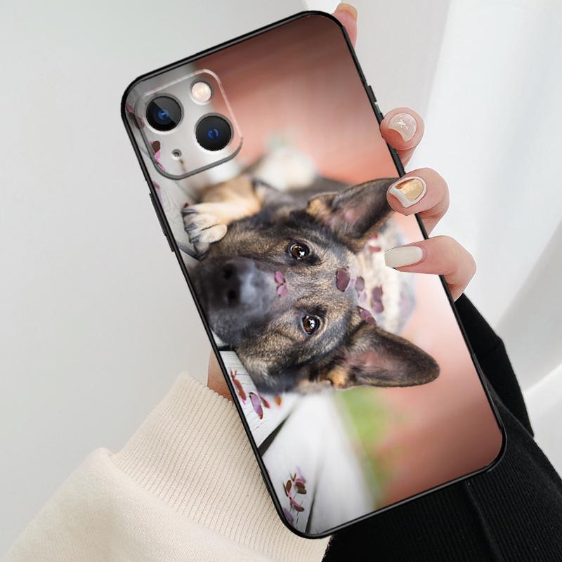 Чехол для телефона с изображением немецкой овчарки для iPhone 17 Pro Max 16 15 11 13 12 14 Pro Max mini 15 16 Plus 16e 17 Air Cover