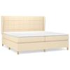 Maison Exclusive - Sommier à lattes de lit avec matelas Crème 200x200 cm Tissu